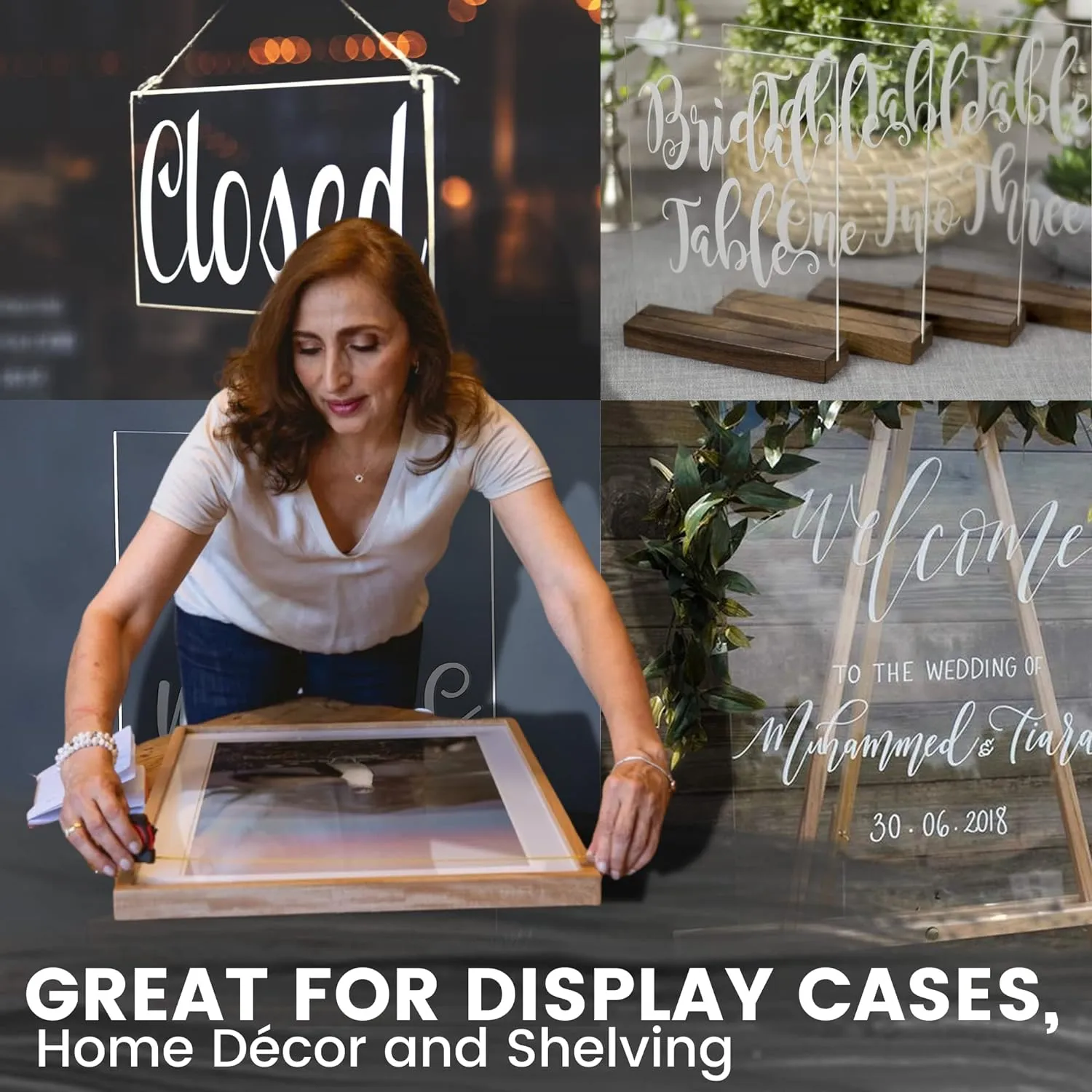CALPALMY (2 Pack) 1/8" Thick Clear Acrylic Sheets - 18" x 24" Pre-Cut Plexiglass Sheets for Craft Projects, Signs, Display Cases, Sneeze Guard and More - Cut with Engraver, Power Saw or Hand Tools