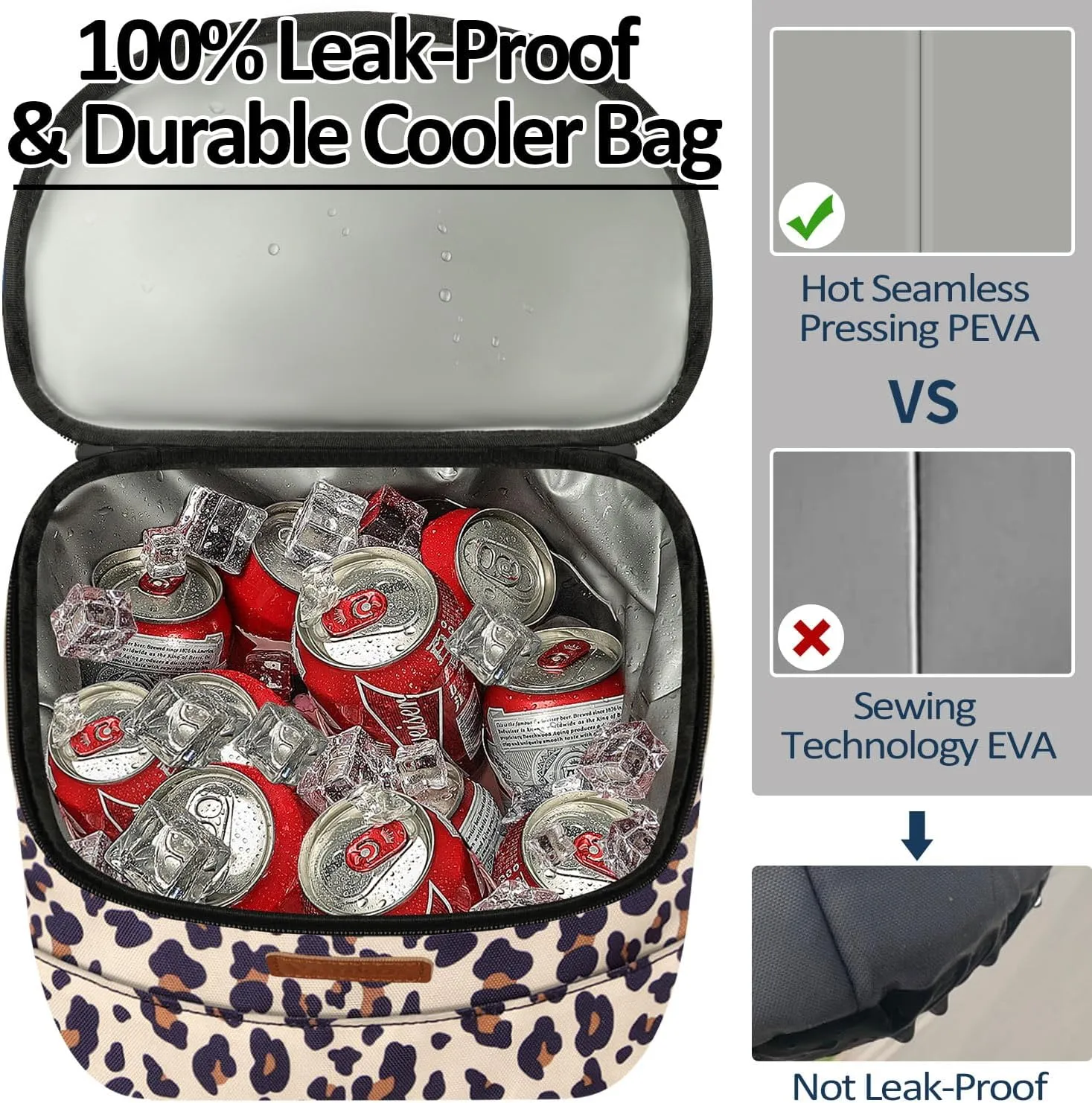 Camping Cooler Backpack 30 Cans, Soft Backpack Coolers Insulated Leak Proof Travel Cooler Bag Waterproof Lunch Picnic Beach Work Trip Thermal Bag Drink Beverage Beer Bag Cooler