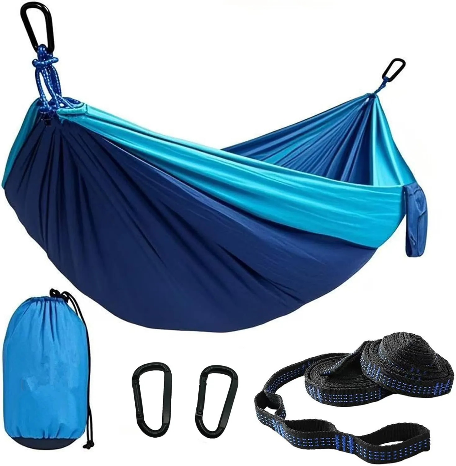 Camping Hammocks, Double & Single Hammock with Tree Straps,Portable Lightweight Parachute Nylon Camping Gear for Outside Hiking Beach Backpack Survival Travel- Up to 500lbs