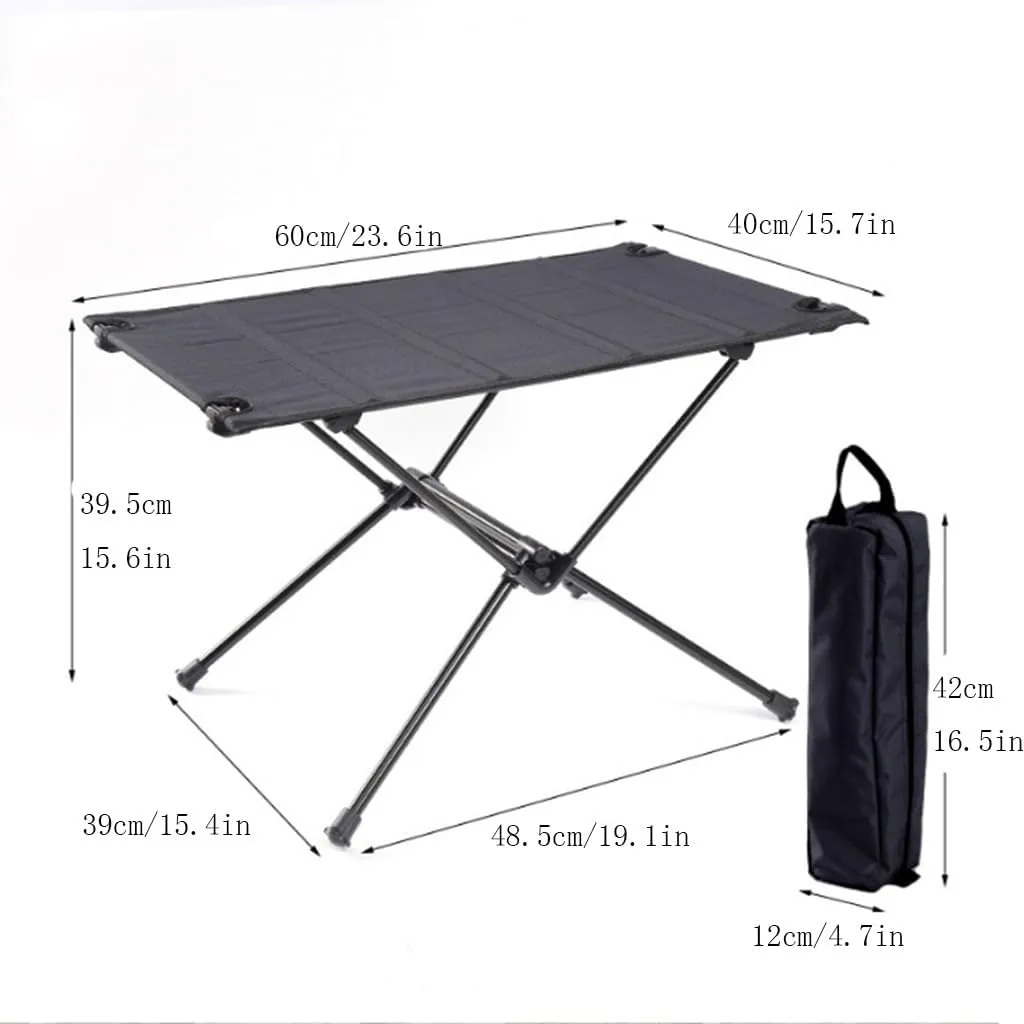 Camping Table with Folding Legs and Mesh Storage Basket Lightweight Portable Grill Accessories for Outdoor Backpacking Hiking and Travel, Green
