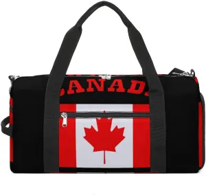 Canada Flag Canadian Maple Leaf Travel Duffel Bag Sport Gym Tote Bag Lightweight with Shoes Compartment for Men Women