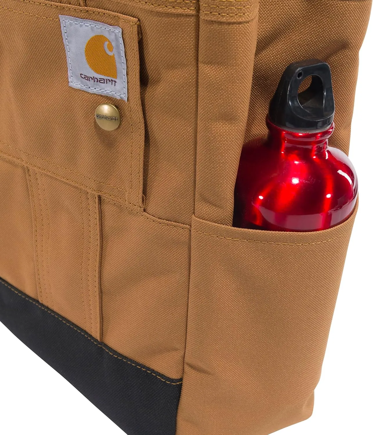 Carhartt Vertical, Durable Water Resistant Tote Bag with Snap Closure