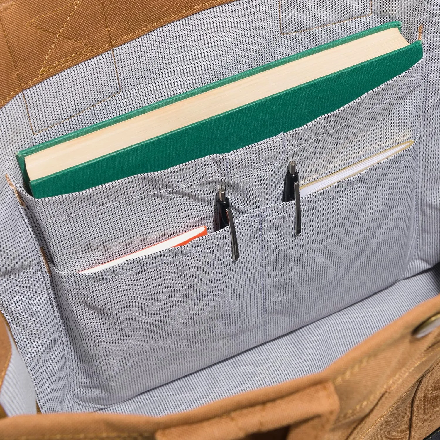 Carhartt Vertical, Durable Water Resistant Tote Bag with Snap Closure