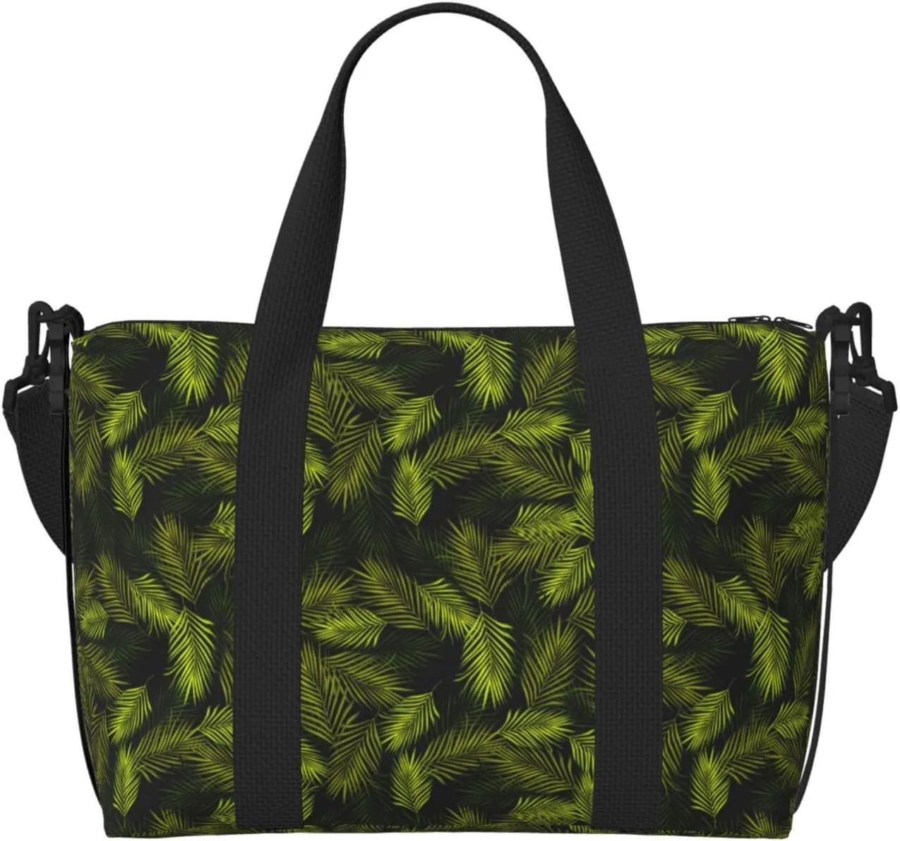 Carry On Duffle Bags Overnight Weekender Bags for Women, Tropical Palm Leaves Fern Leaf Personal Item Travel Bag, Travel Essentials Sport Gym Bag for Men Women