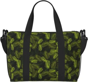 Carry On Duffle Bags Overnight Weekender Bags for Women, Tropical Palm Leaves Fern Leaf Personal Item Travel Bag, Travel Essentials Sport Gym Bag for Men Women