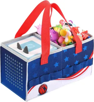 Carrying Case for Tonies Starter Set & Storage Bag for Figurine, Outdoor Handbag for Tonies Audio Player and Dolls Musical Toy Folding Case for Kids Toniebox Accessories (Basketball Pattern)