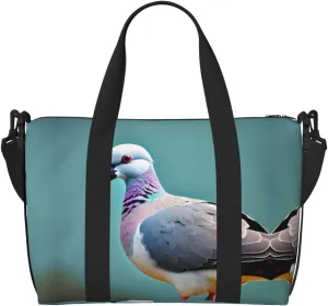 cartoon pigeon 4 print Gym Bag for Women,Carry on Weekender Overnight Duffle Bag,Personal Item Tote Bag