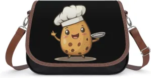 Cartoon Potato Chef Womens Messenger Crossbody Bags Small Shoulder Handbags Purse with Adjustable Strap