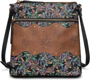 Casual Crossbody Bags for Women PU Shoulder Purse Bag Lightweight Messenger Bag with Zipper for Travel Shopping