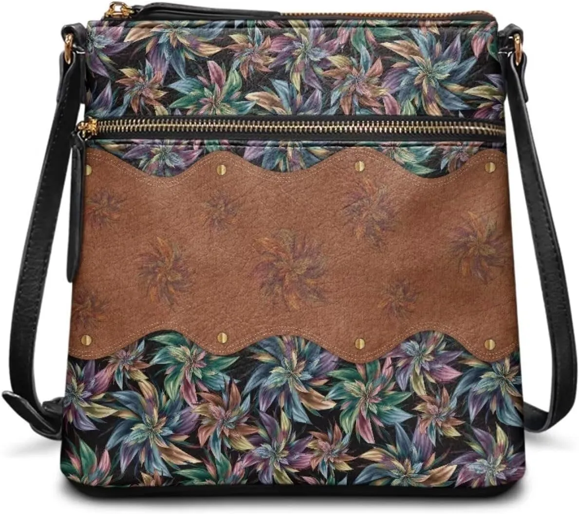 Casual Crossbody Bags for Women PU Shoulder Purse Bag Lightweight Messenger Bag with Zipper for Travel Shopping
