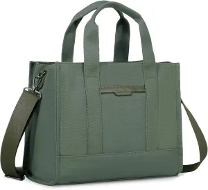 Chase Chic Canvas Tote Bag with Zipper for Women, Multi Pocket Shoulder Crossbody Handbag Bag with Compartments for Work