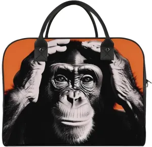 Chimp Upset Monkey Travel Duffel Bag Weekender Overnight Shoulder Bags Luggage Carrying Tote for Men Women