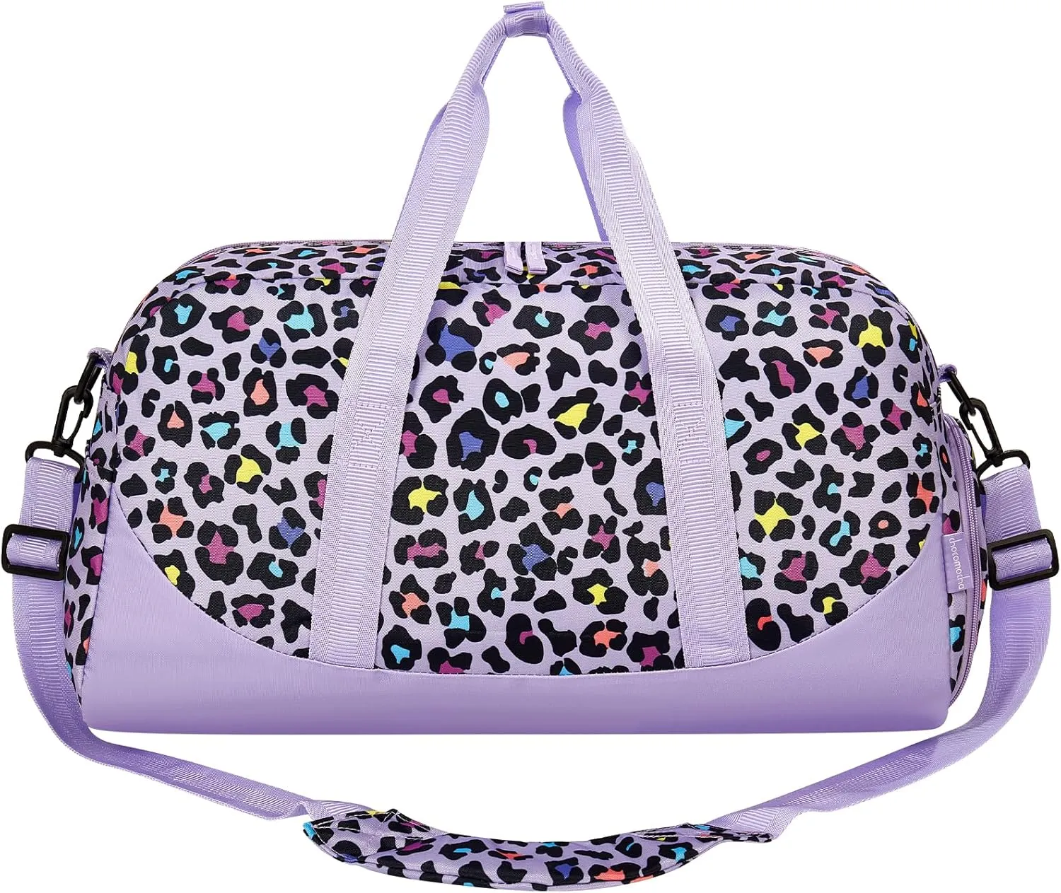 Choco Mocha Kids Duffle Bag Girls - Cheetah Weekender Overnight Bags for Girl Ages 9-12, Purple