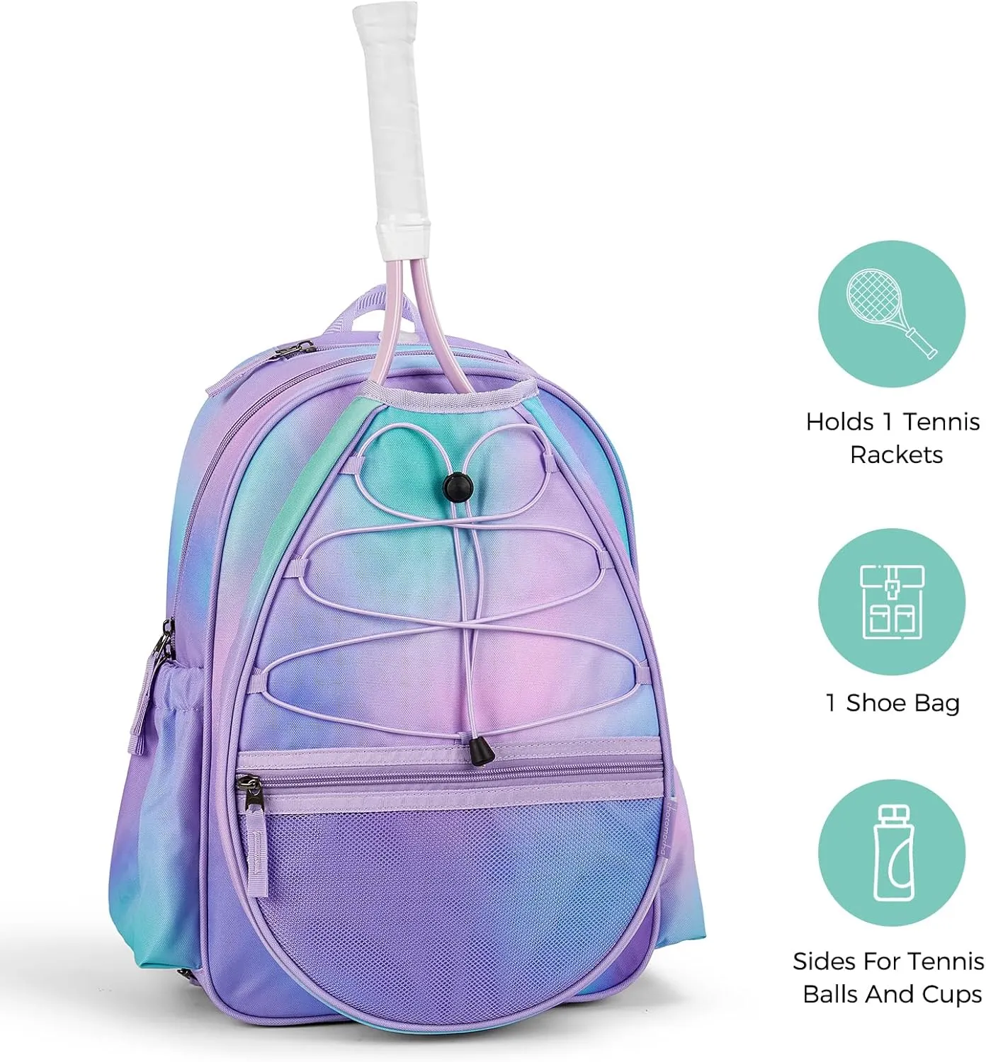 Choco Mocha Kids Tennis Bag, Kids Tennis Backpack Racket Bag, junior tennis bag 16 Inch
