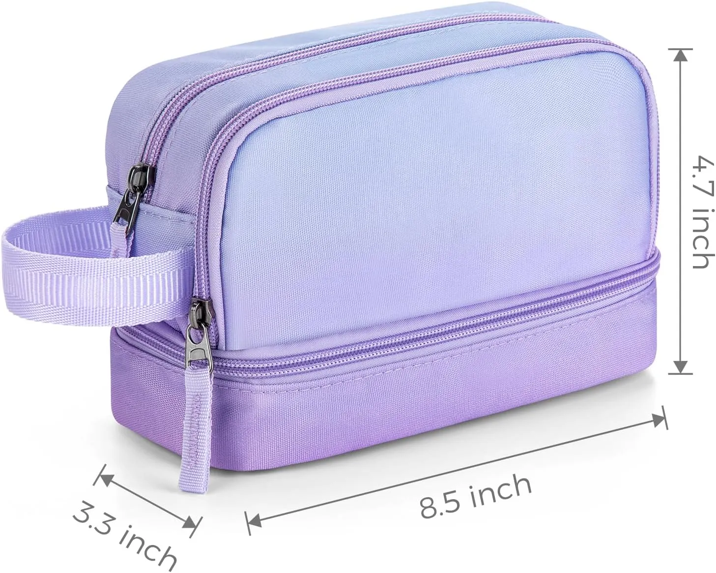 Choco Mocha Purple Pencil Case for Girls Kids, Soft Zipper Pencil Pouch for Teen Girls,Pencil Bag for Girls with 3 Compartments, CM2083-4