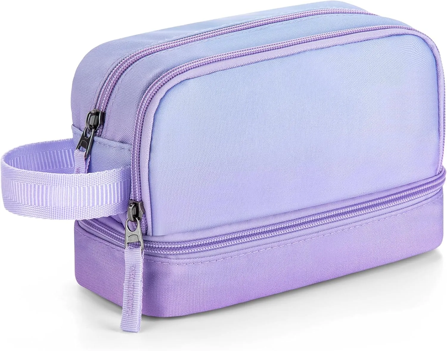 Choco Mocha Purple Pencil Case for Girls Kids, Soft Zipper Pencil Pouch for Teen Girls,Pencil Bag for Girls with 3 Compartments, CM2083-4