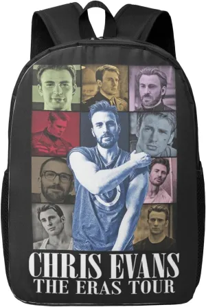 Chris Actors Evans Backpack Laptop Computer Bag Double Shoulder Bags Casual Daypack for Travel Work Business Outdoor 17 Inch