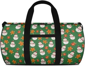 Christmas Travel Bag Cute Snowman Weekender Overnight Bag Waterproof Sports Duffel Bag Carry On Luggage Bag for Women Men Zipper Sports Equipment Organizer for Gym