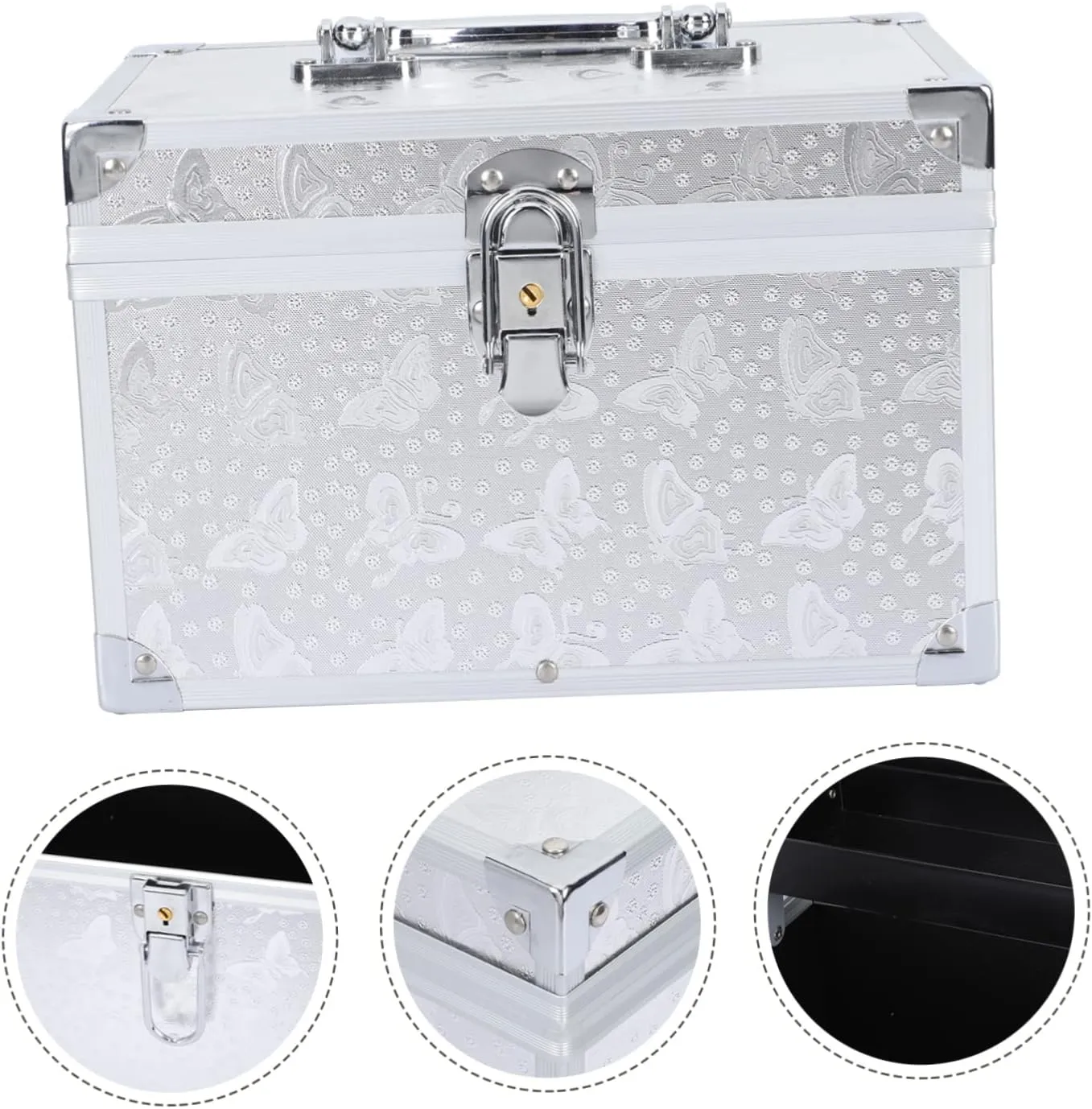 Ciieeo 1pc Pedicure Kit Makeup Train Case Cosmetic Train Case Jewelry Organizer Clear Pedicure Storage Case Portable Toolbox Manicure Supplies Case Metal Cosmetic Bag Travel Make up