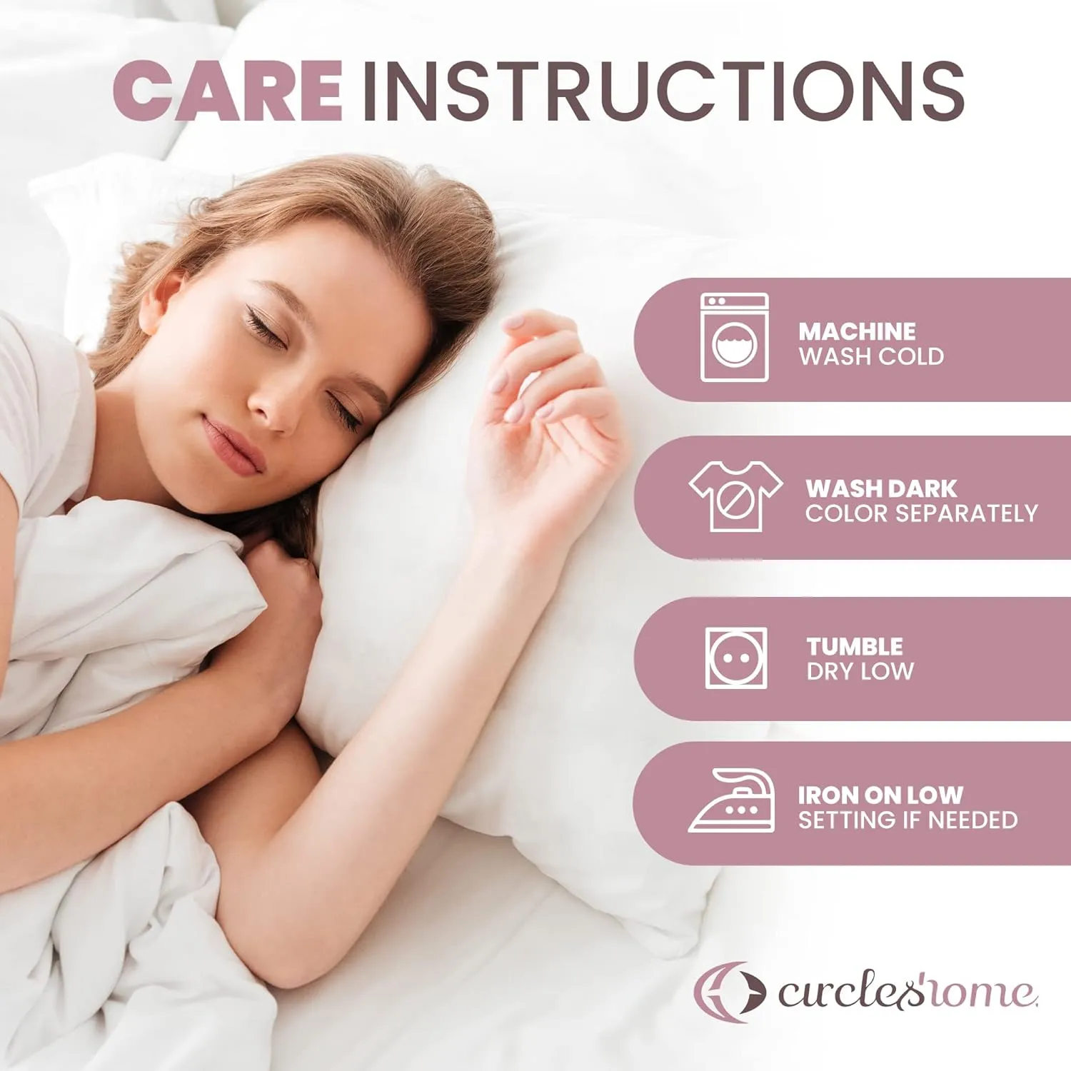 CirclesHome Pillow Protectors 4 Pack Standard Zippered - 100% Cotton Breathable Pillowcases - Protects Pillows from Dirt, Dust and Debris (Standard - Set of 4 - 20x26)