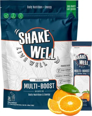 Clean Energy Drink Mix   Cortisol Protection | All-Day Focus with Natural Caffeine, B12, D3 K2, Antioxidants, Electrolytes & Amino Acids (Citrus Sunrise, 14 Count)