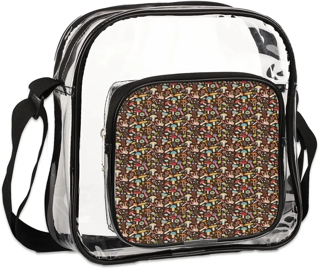 Clear Crossbody Bag Stadium Approved for Women and Men Transparent Messenger Shoulder Bag Clear Purse Bag