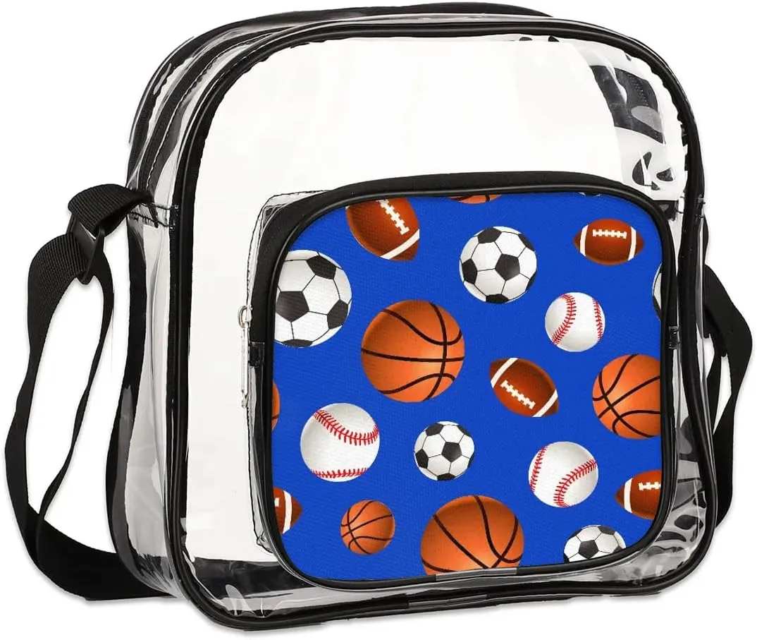 Clear Crossbody Bag Stadium Approved for Women and Men Transparent Messenger Shoulder Bag Clear Purse Bag