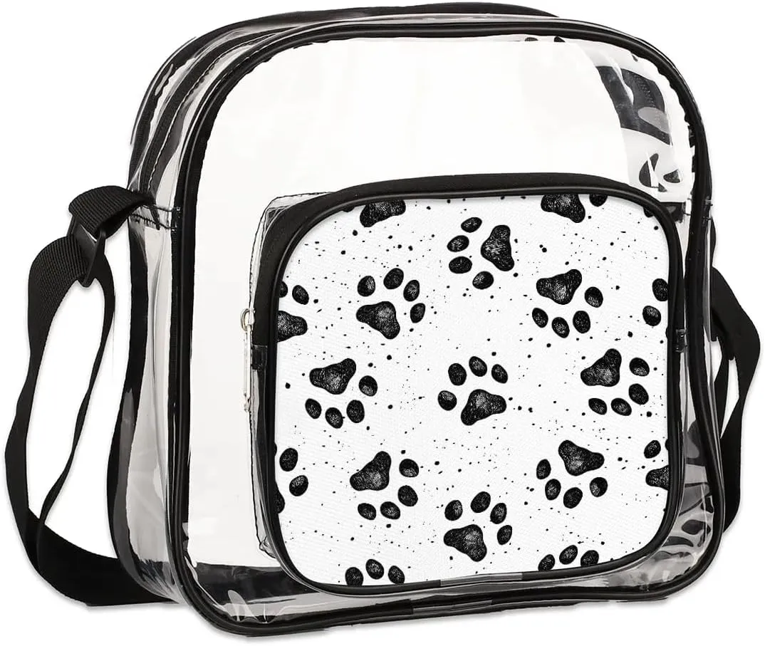Clear Crossbody Bag Stadium Approved for Women and Men Transparent Messenger Shoulder Bag Clear Purse Bag