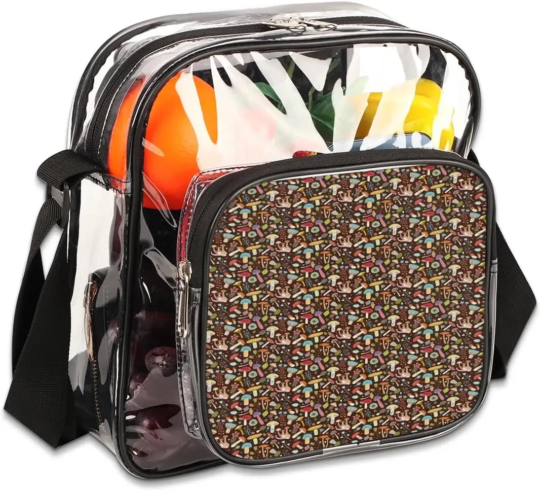 Clear Crossbody Bag Stadium Approved for Women and Men Transparent Messenger Shoulder Bag Clear Purse Bag
