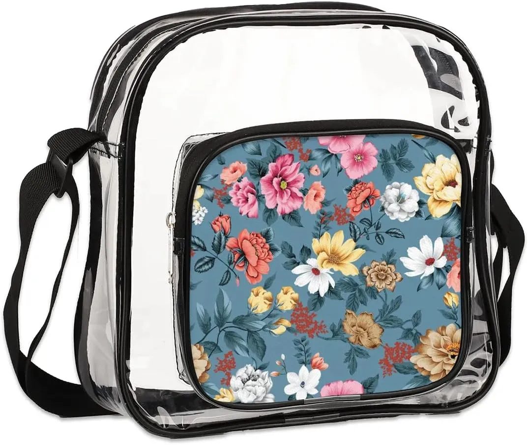 Clear Crossbody Bag Stadium Approved for Women and Men Transparent Messenger Shoulder Bag Clear Purse Bag