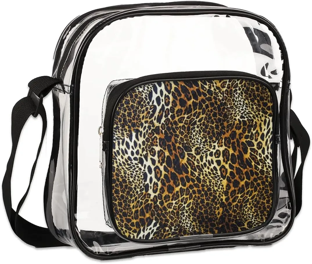 Clear Crossbody Bag Stadium Approved for Women and Men Transparent Messenger Shoulder Bag Clear Purse Bag