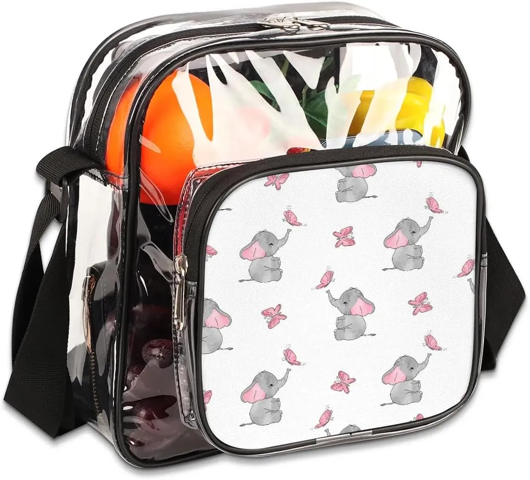 Clear Crossbody Bag Stadium Approved for Women and Men Transparent Messenger Shoulder Bag Clear Purse Bag