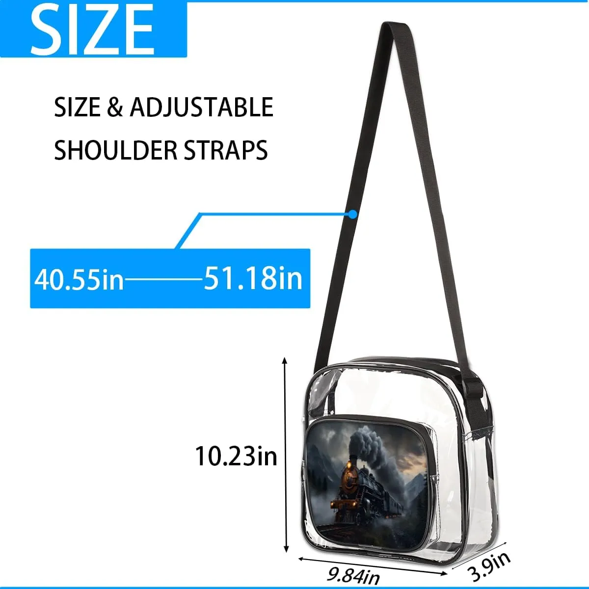 Clear Crossbody Purse Bag Clear Messenger Shoulder Bags See Through Transparent Purse