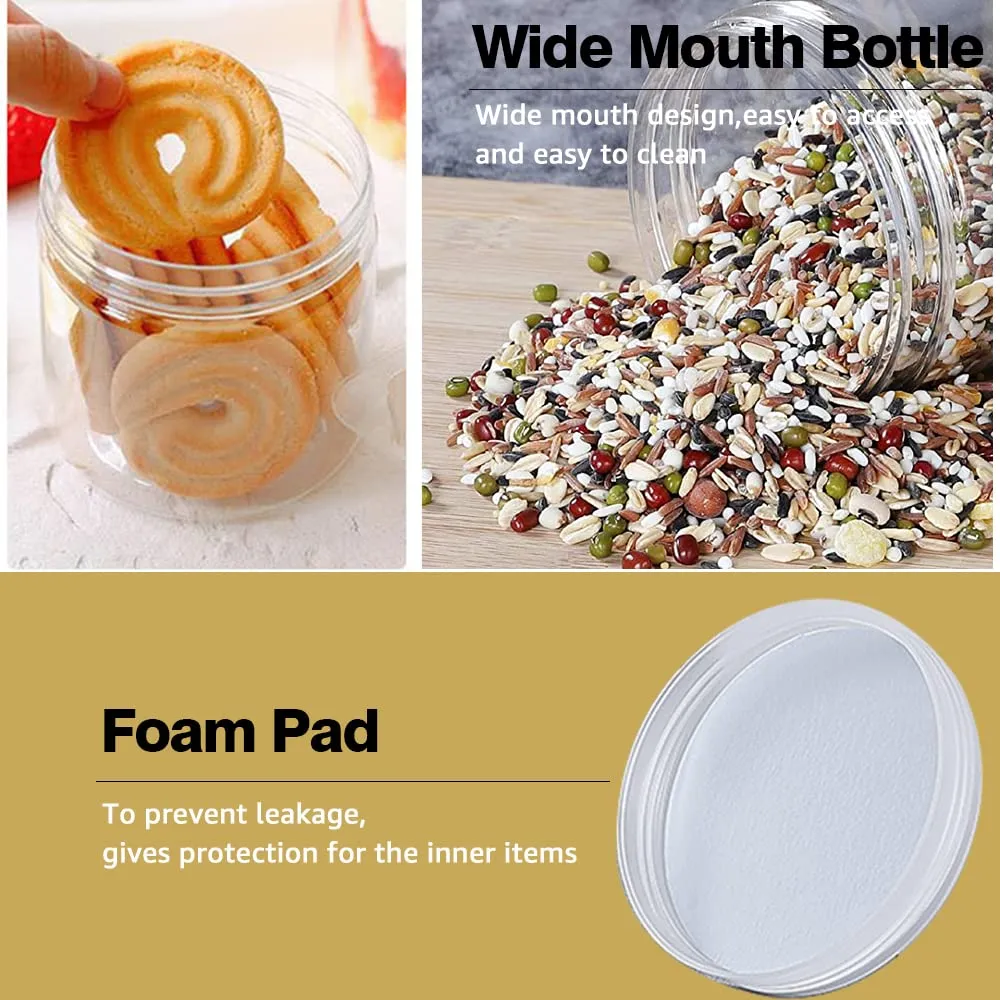 Clear Plastic Containers with Lids - 4 oz Small Jars   20g/20ml Containers (Set of 24) - Cosmetic Sample Jar for Lip Scrub, Body Butters, Cream, Slime, Craft Storage