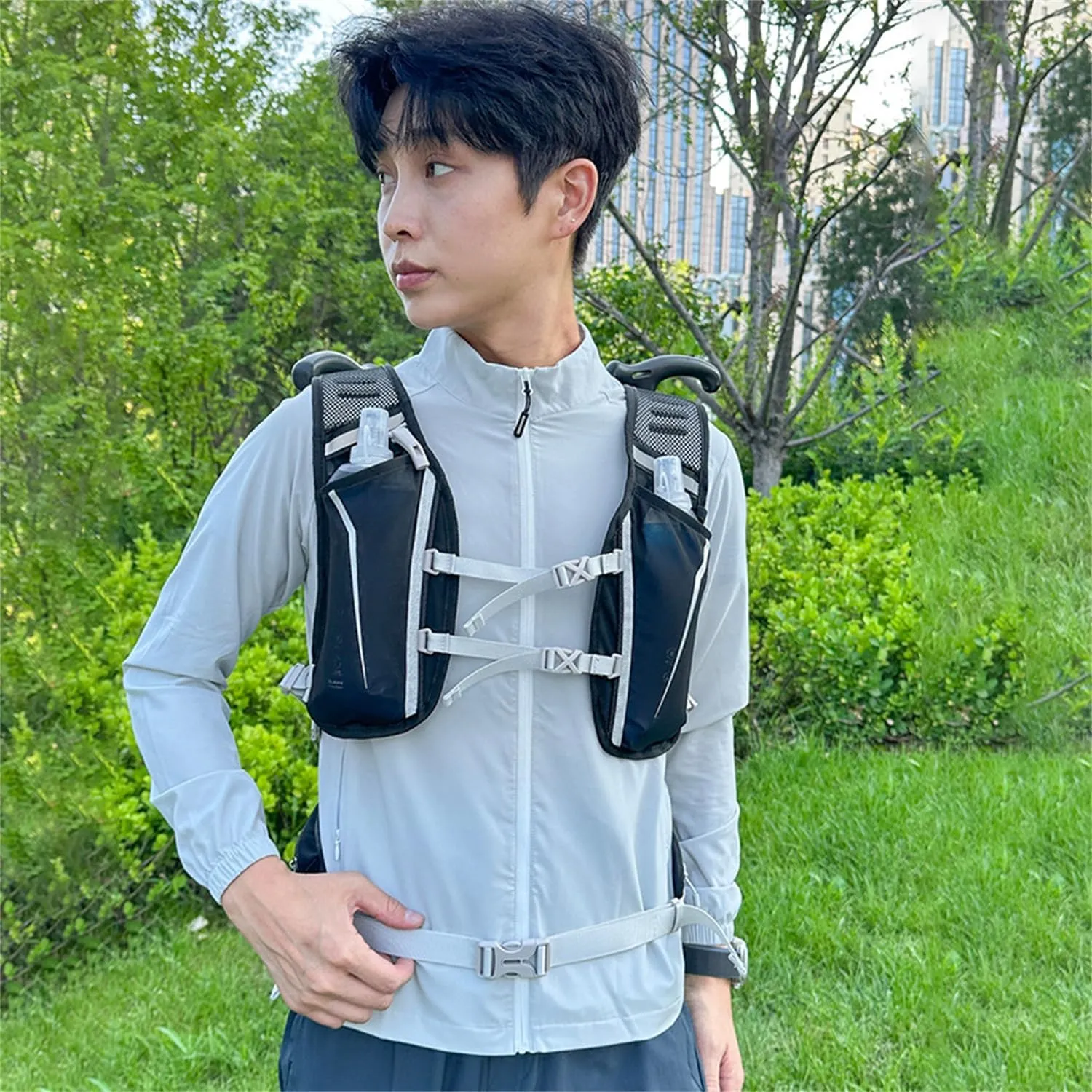 Climbing Backpack with Helmet Storage Waterproof, Water Hydration Backpack Outdoor Sport Bag Cycling Camping Climbing (Black,16L)