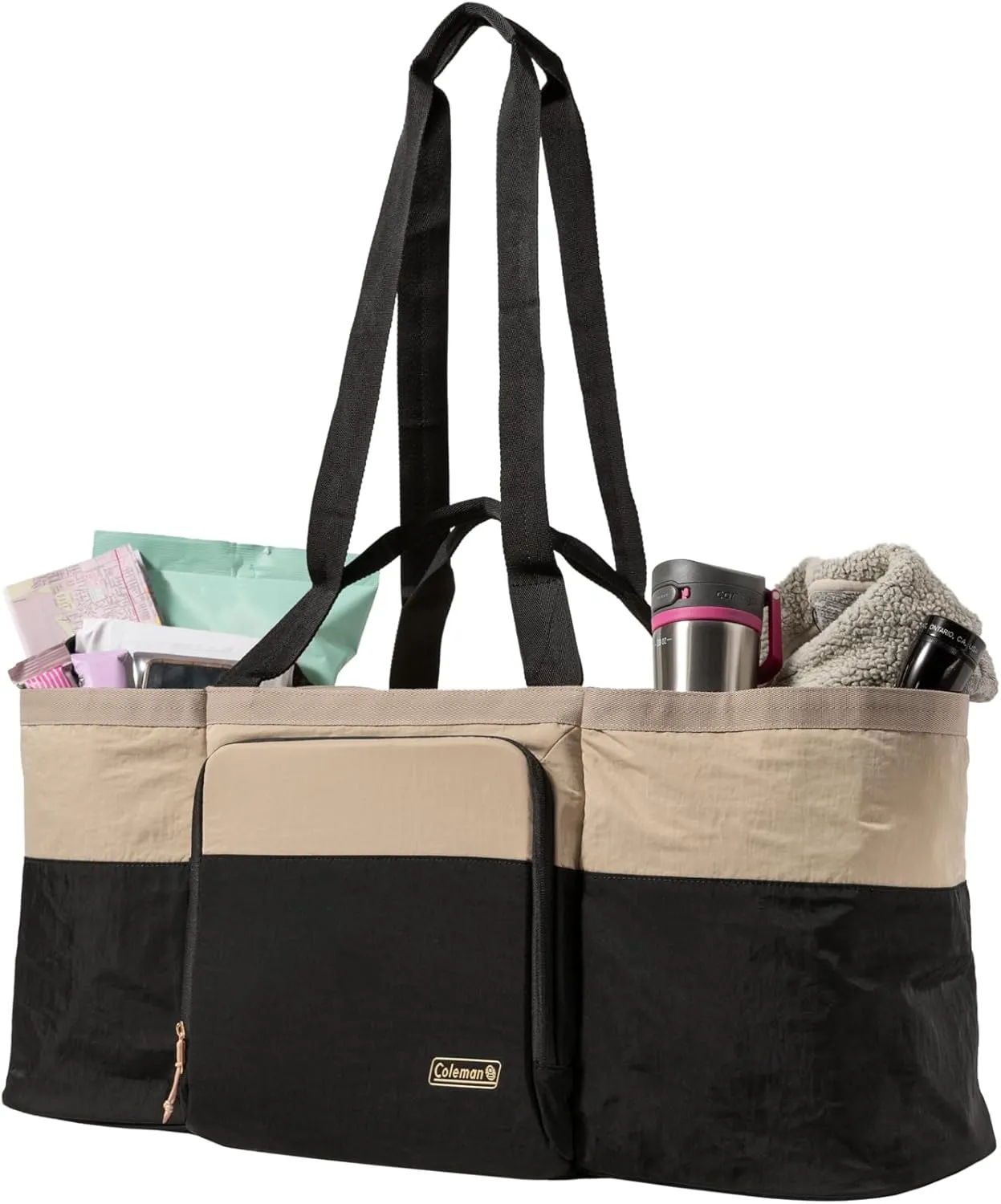 Coleman Now Backpack/Tote Bag Cooler, 20/24 Can Cooler with Leak-Proof Liner & Large Pocket Compartments, Made from 100% Recycled Fabric, Great for Moms, Weekends, Travel, Picnic, Beach, & More
