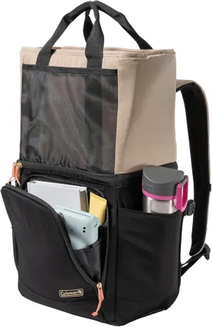 Coleman Now Backpack/Tote Bag Cooler, 20/24 Can Cooler with Leak-Proof Liner & Large Pocket Compartments, Made from 100% Recycled Fabric, Great for Moms, Weekends, Travel, Picnic, Beach, & More