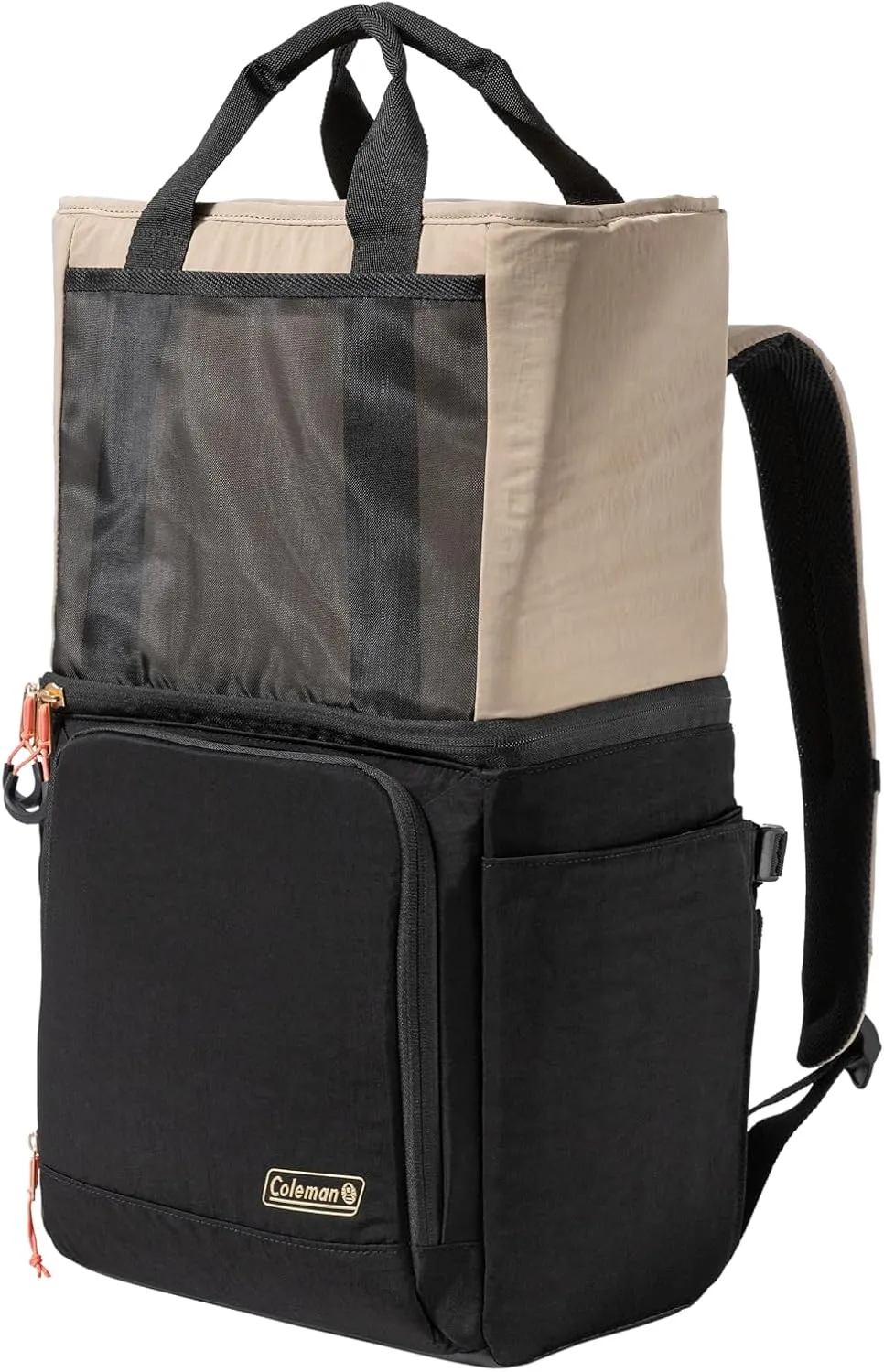 Coleman Now Backpack/Tote Bag Cooler, 20/24 Can Cooler with Leak-Proof Liner & Large Pocket Compartments, Made from 100% Recycled Fabric, Great for Moms, Weekends, Travel, Picnic, Beach, & More