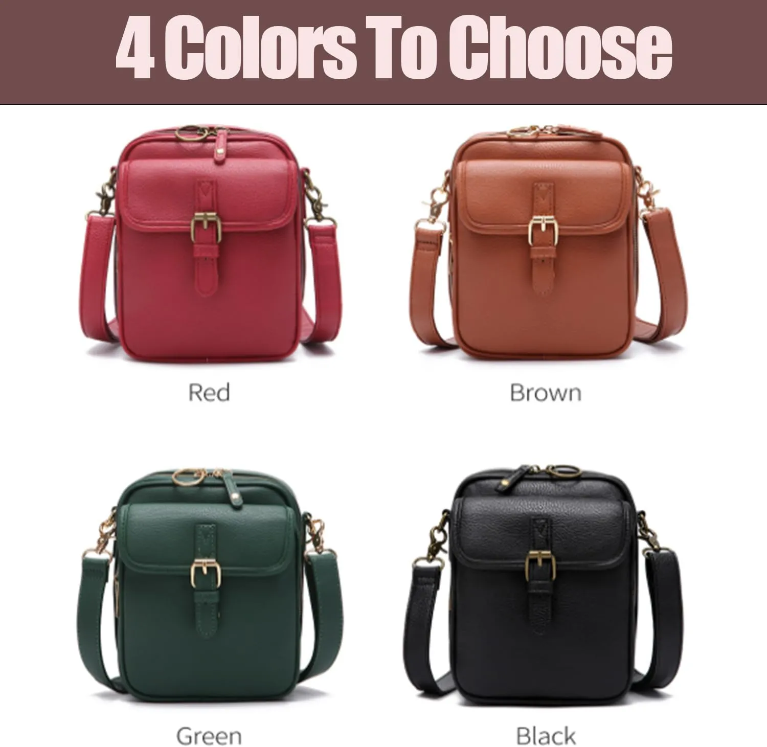 Collaboraten1 Crossbody Leather Bag, Urvashi - Luma Urvashi Retro Double-Layer Large Capacity Mini Crossbody Bags