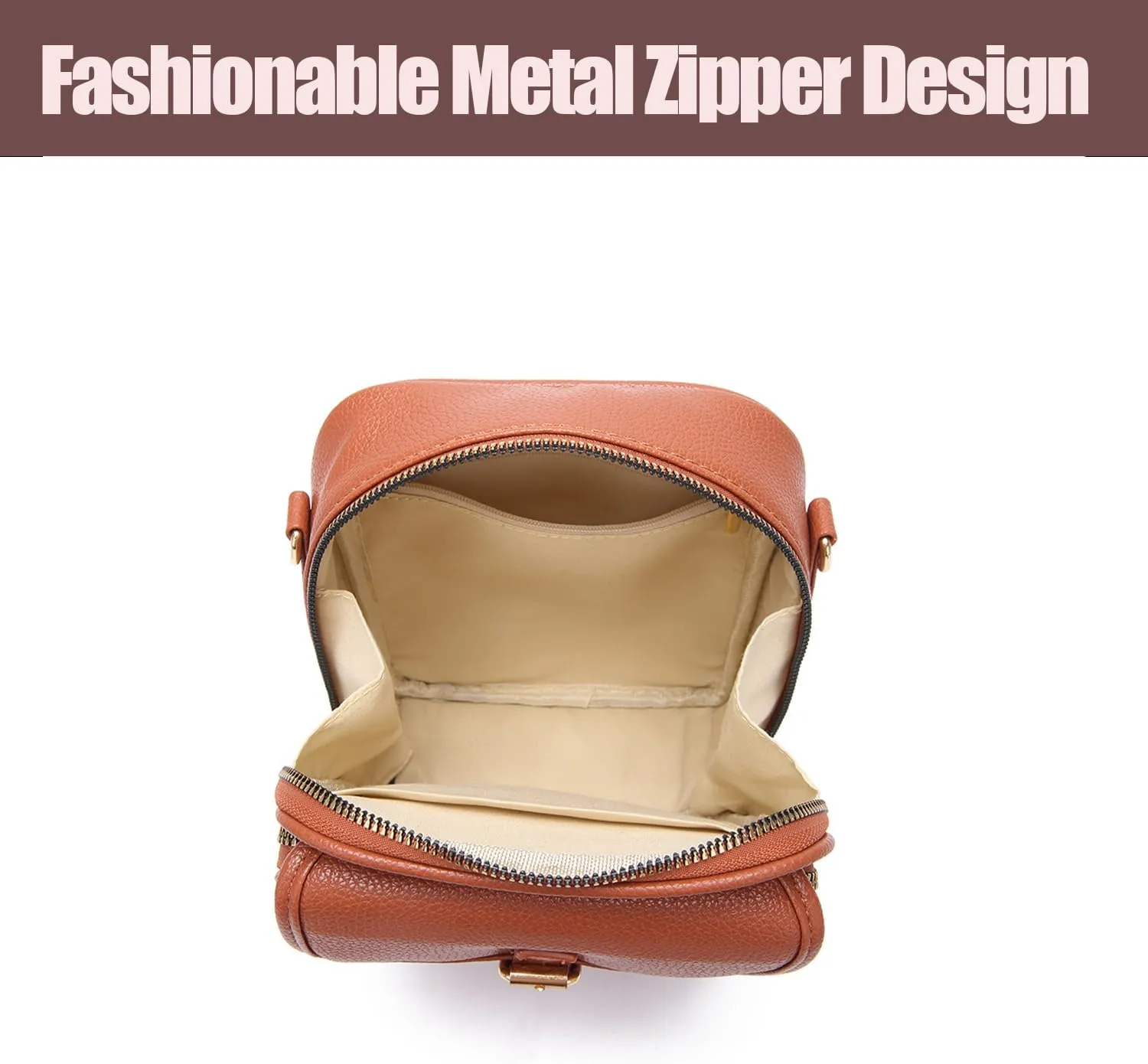 Collaboraten1 Crossbody Leather Bag, Urvashi - Luma Urvashi Retro Double-Layer Large Capacity Mini Crossbody Bags