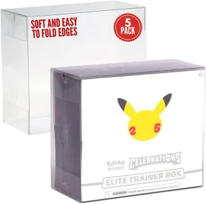 Collector's First Pick Plastic Elite Trainer Box Case For Protecting Pokemon ETB Box Display Case Protector Long Term - 0.5mm Thick Protective Display (Pack of 5)