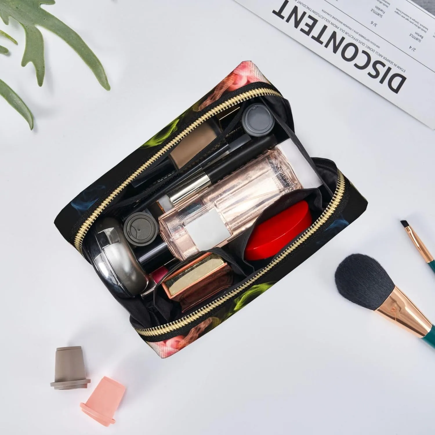 Colorful Smoke Toiletry Pouch, Travel-Friendly Makeup Organizer For Makeup Brushes, Lipsticks