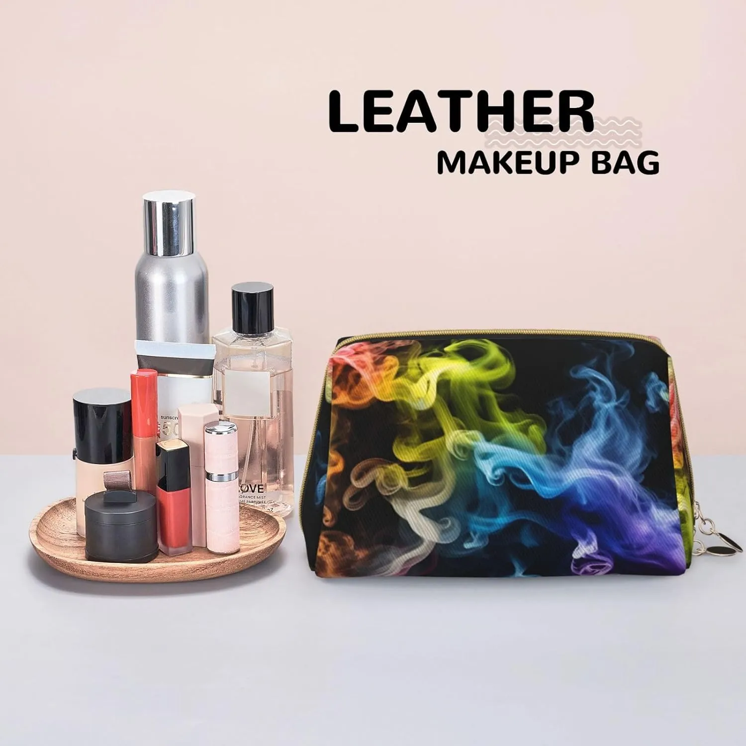 Colorful Smoke Toiletry Pouch, Travel-Friendly Makeup Organizer For Makeup Brushes, Lipsticks