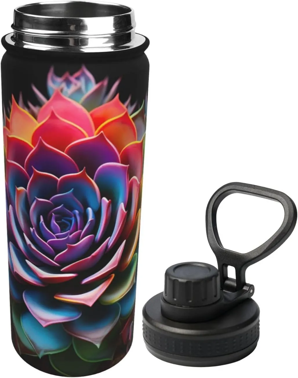 Colorful Succulent 18oz Sports Insulated Bottle For Outdoor Activities,Your Ideal Companion Staying Hydrated