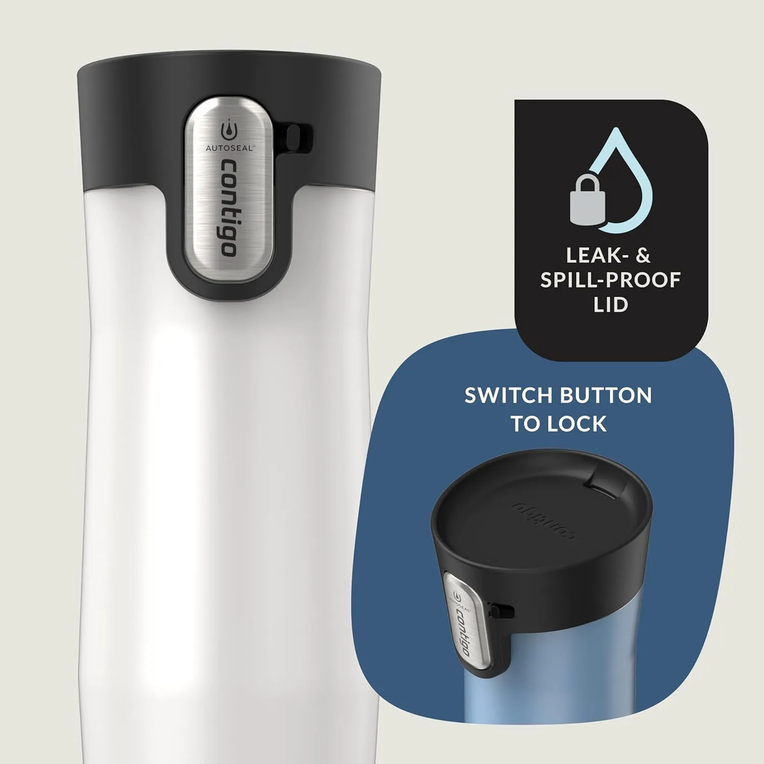 Contigo® AUTOSEAL® West Loop Vacuum-Insulated Stainless Steel Travel Mug with Easy-Clean Lid, 16 oz, 2-Pack