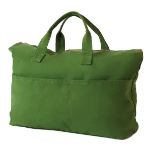 Contrast cotton weekender bag spirulina