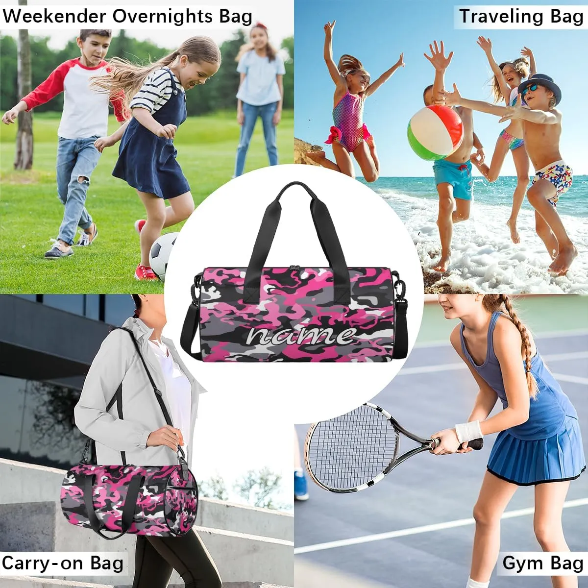 Cool Camo Custom Duffel Bags Weekender Bags Custom Sport Duffel Bag Carry on Overnight Weekender Bag