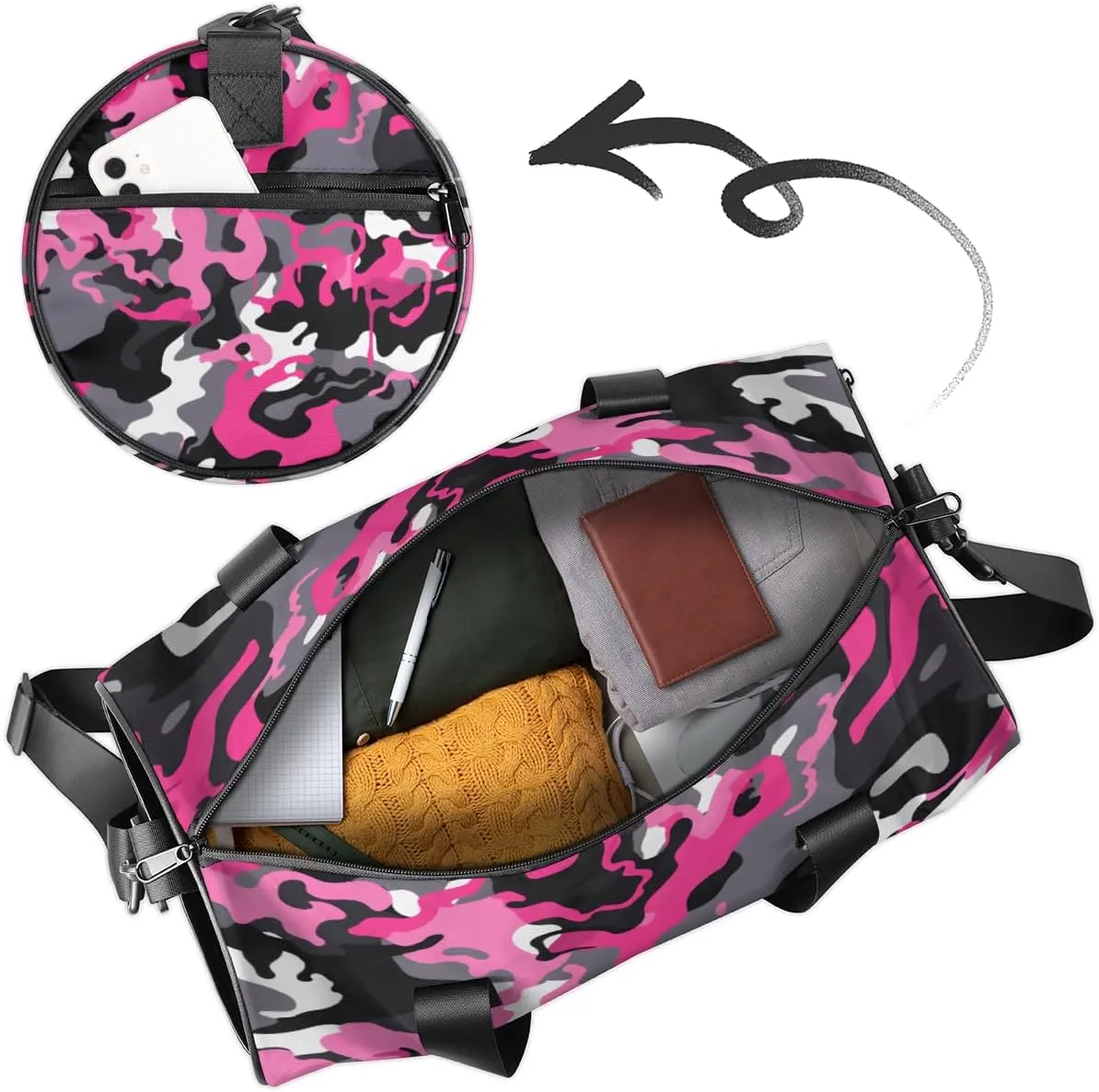Cool Camo Custom Duffel Bags Weekender Bags Custom Sport Duffel Bag Carry on Overnight Weekender Bag