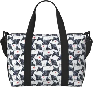Cool Stingray Fish Cute Travel Duffle Bag For Women Men Weekender Overnight Bag Gym Bag For Women, Carry On Airport Bag, Travel Tote Bag With Strap For Gym Travel Business Trips