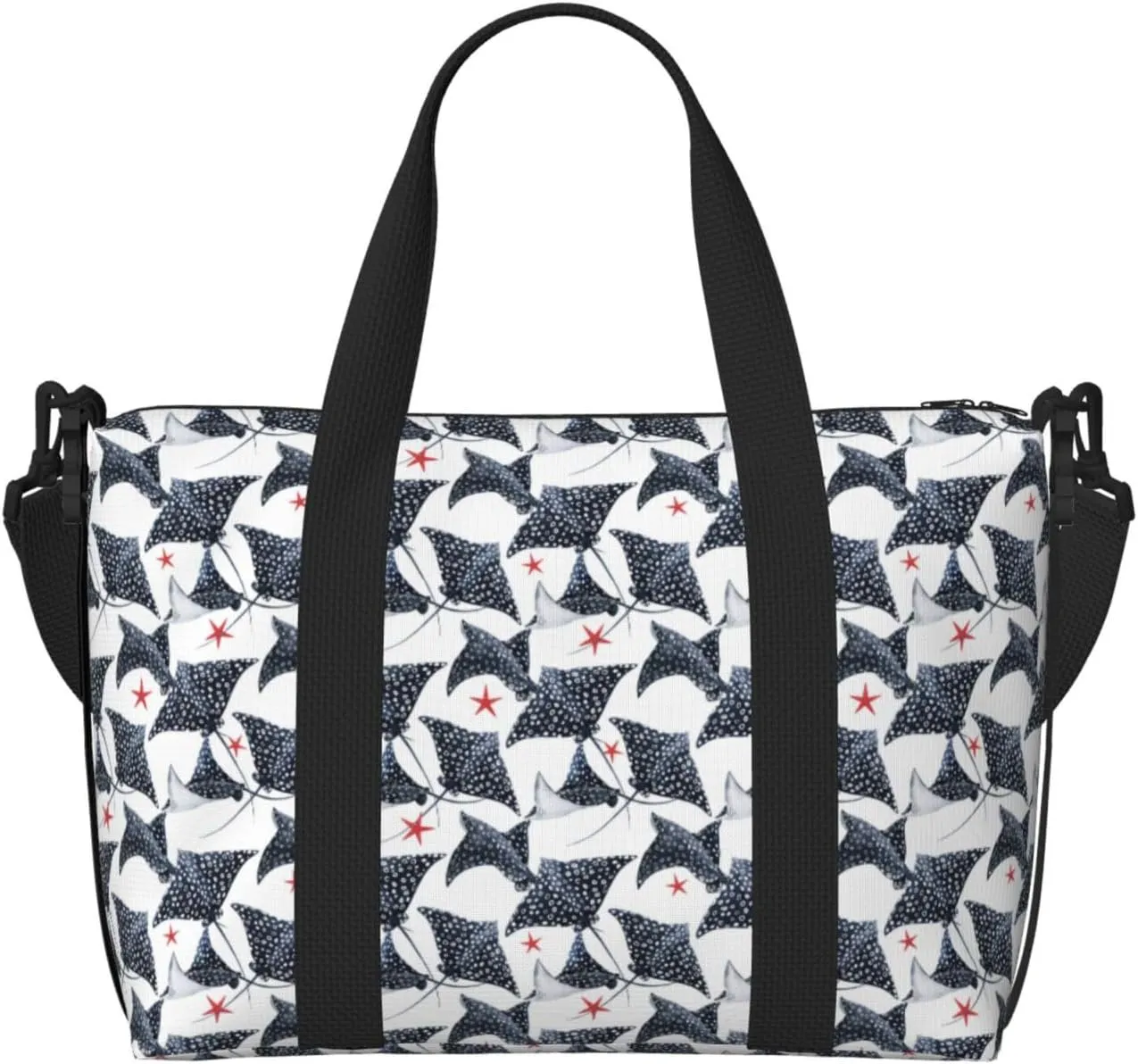 Cool Stingray Fish Cute Travel Duffle Bag For Women Men Weekender Overnight Bag Gym Bag For Women, Carry On Airport Bag, Travel Tote Bag With Strap For Gym Travel Business Trips